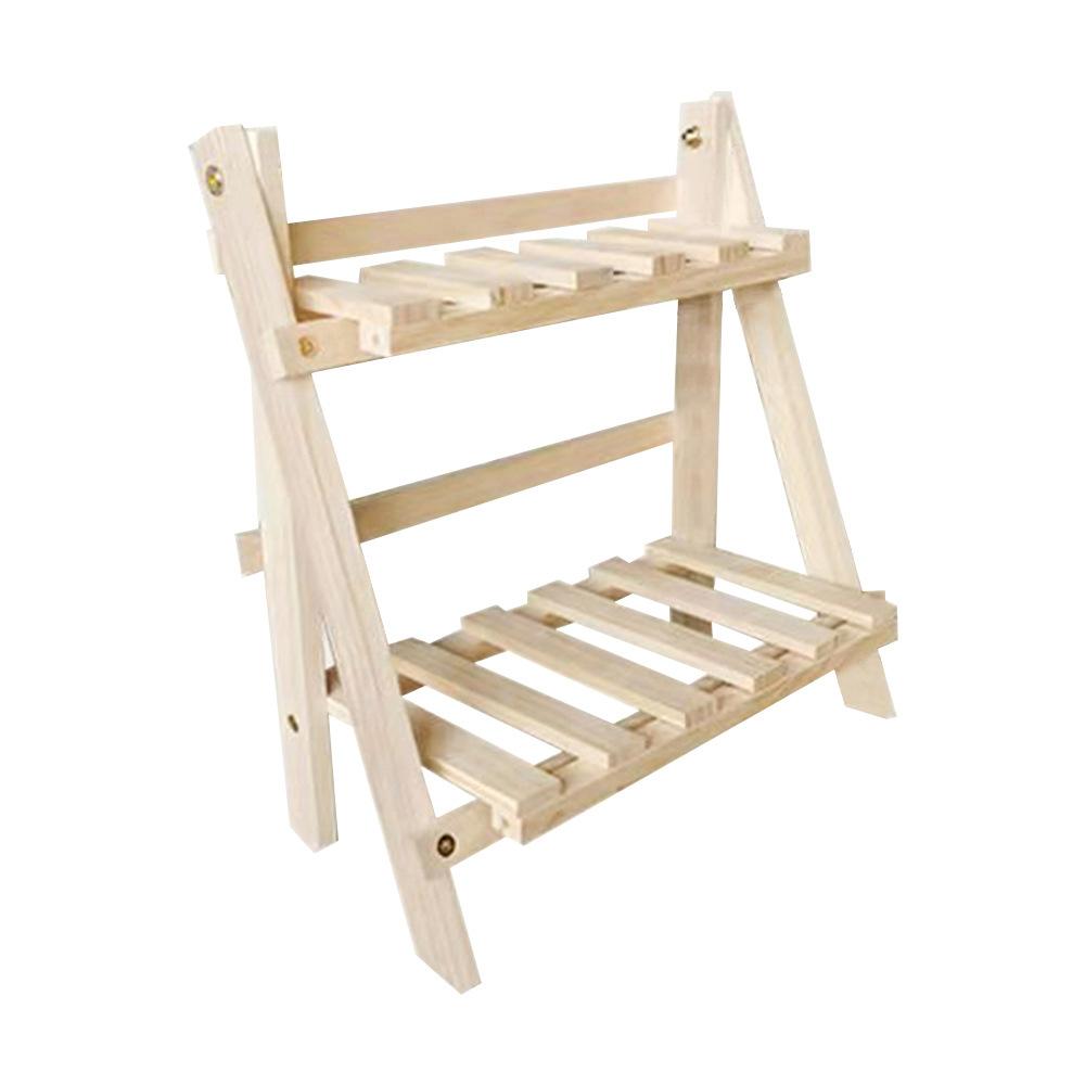 Wooden Storage Shelf 2-Tiers Desktop Organizer Shelves Trapezoidal Desk Display Rack Desktop Stationary Office Storage Rack