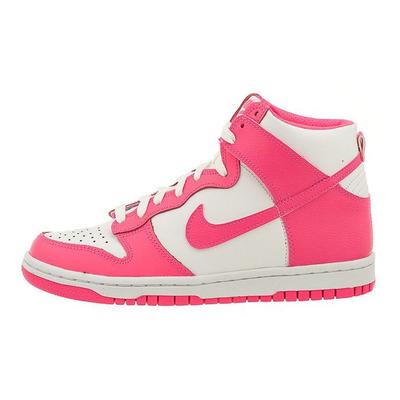 Dunk High Удобные Универсальные Нескользящие Прочные Высокие Кеды Женские Кроссовки Розовые Белые 308319-127