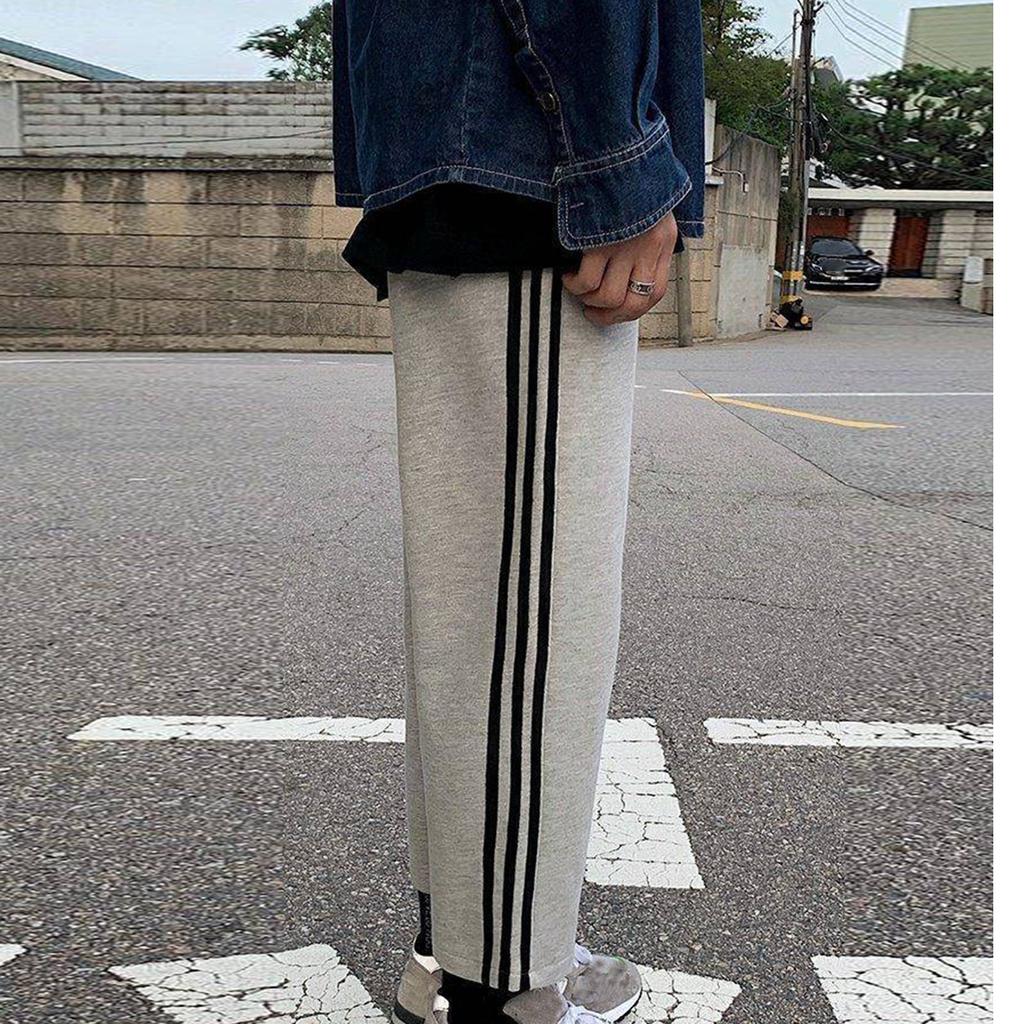 Мужские спортивные штаны, повседневные брюки, прямые свободные спортивные штаны большого размера, студенческие спортивные брюки