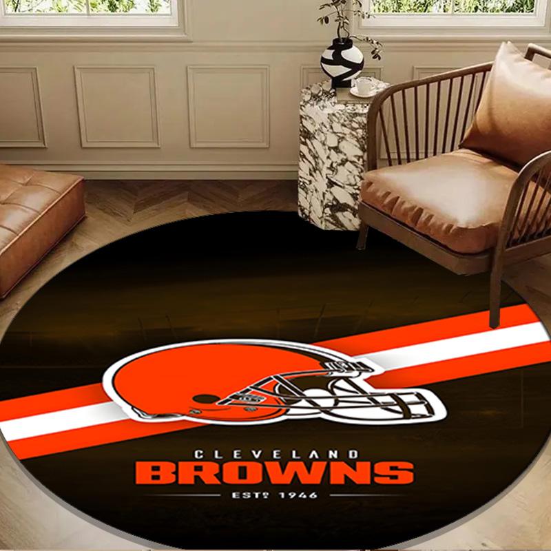 Коврик Cincinnati Browns Legacy Round, Круглый ковер с противоскользящим покрытием, Коврик под стул Для гостиной, спальни, Придверный коврик, Декор для дома, Подарок, Рождественские подарки