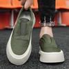 Модные кроссовки с круглым носком, слипоны, парусиновые мужские повседневные туфли, однотонные, дизайнерские, роскошные, по низкой цене, для хайкинга, работы, ходьбы, мужская обувь