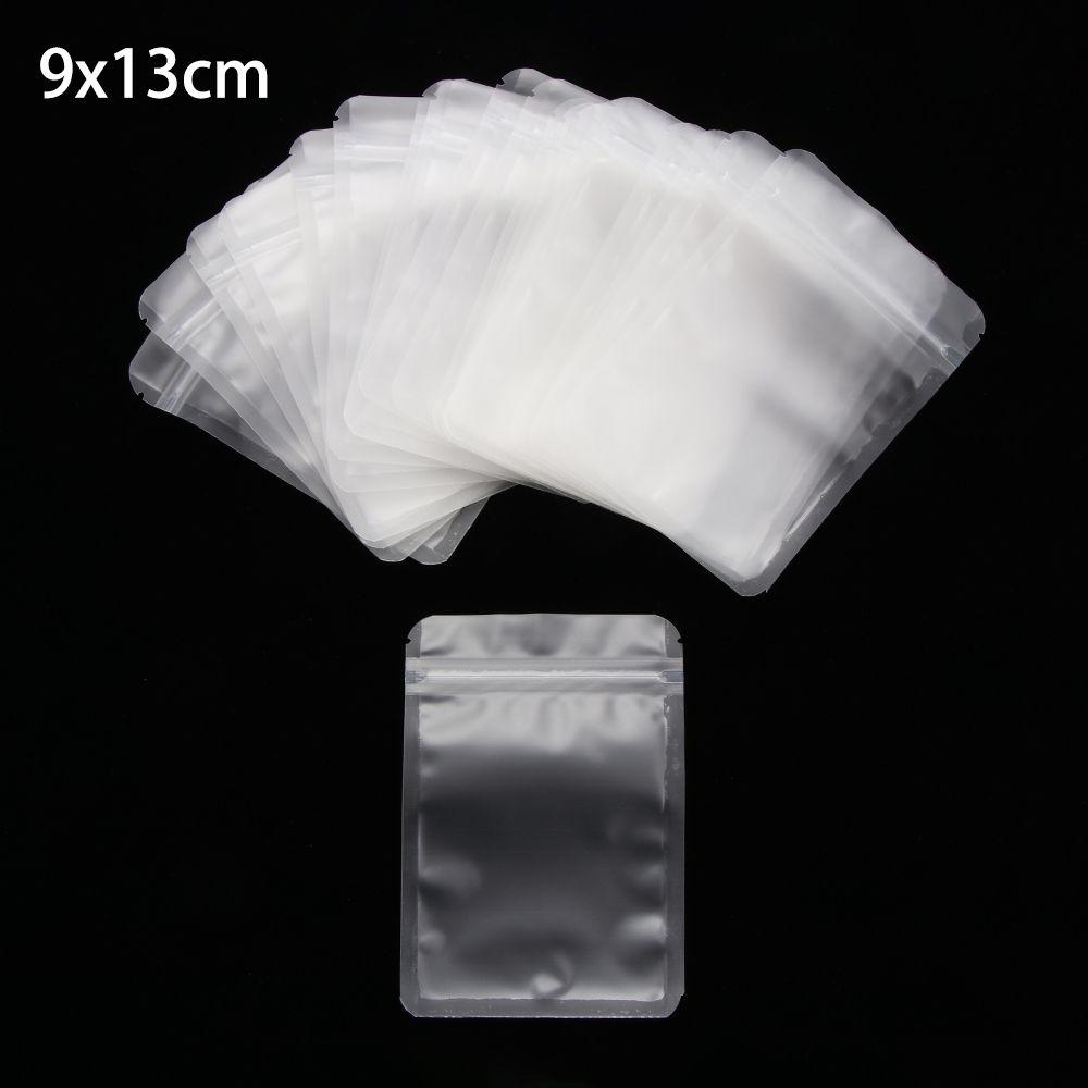 20 Pcs Plastic Transparent Matte Waterproof Zipper Storage Packaging Bag Reclosable Pouches