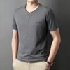Men Ice Silk Short Sleeve Trend T Shirt V Neck Summer Casual Fashion Top