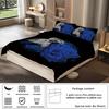 3-piece down duvet cover with modern leopard blue rose pattern print (1 duvet cover+2 pillowcases, no core) bedding set