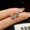 Real 0.1-2CT Test Passed Moissanite Diamond Studs Earrings for Women S925 Silver Platinum Plated Bride Wedding GRA Fine Jewelry