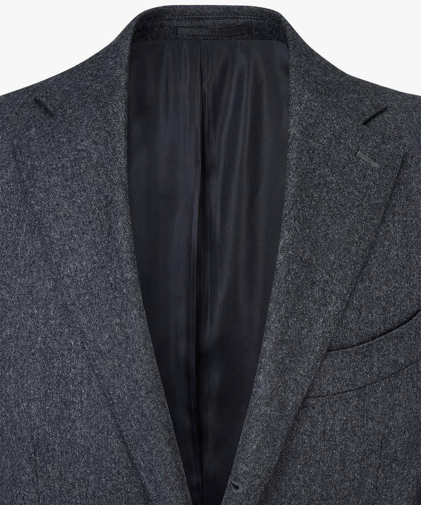Man On The Boon Notched Lapel Flannel Suit Jacket_Dark Gray 4714351004