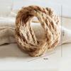 Кольца для салфеток ручной работы, 6 шт., ткачество в фермерском доме, легко чистящиеся льняные соломенные кольца для салфеток в западном ресторане