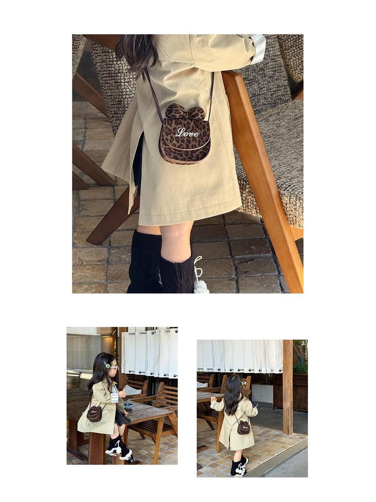 Leopard Print Cute Bow Princess Crossbody Bag for Girls - Mini Square Shoulder Bag Accessory