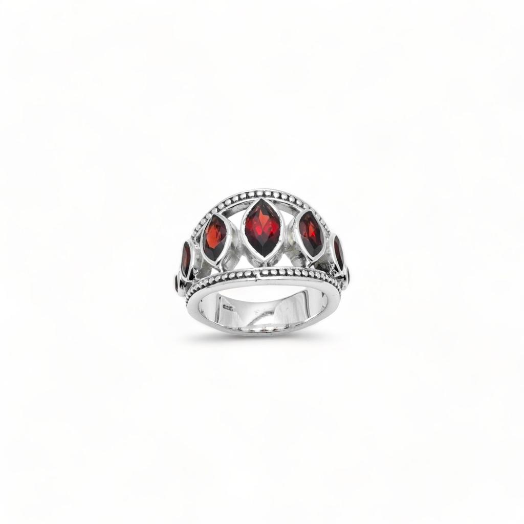 Multi-Gemstone Statement Ring - 925 Sterling Silver