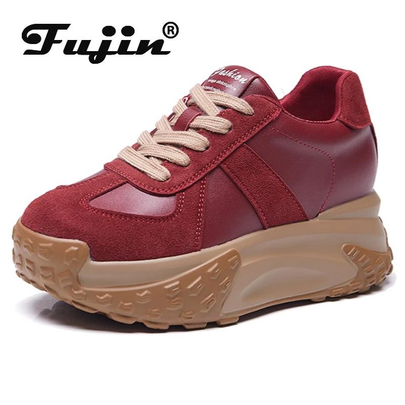 Женские кеды Koznoy из натуральной кожи высотой 7 см, лоферы разных цветов, на платформе и танкетке, на плоской подошве, весна-осень, вулканизированная обувь