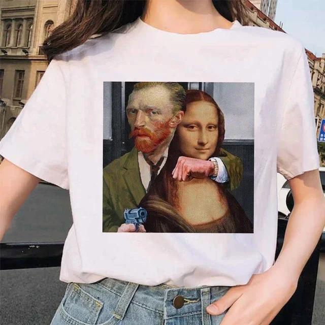 Van Gogh Cat Van Gogh Cat Art Oil Painting Printed TShirt Unisex Clothes Summer Fashion Trendy Casual TShirt