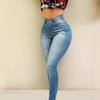 Women's Slim High-Waisted Elastic Skinny Jeans - European and American Fashion