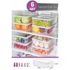 6 Pieces Of 3.5 Liter Organizer Storage Container In The Refrigerator - Deep Freezer And Microwave