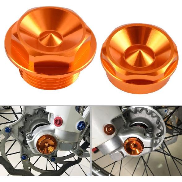 NICECNC Orange Front Wheel Spindle Nuts Screws Compatible with KTM 125-450 XC XCF SX SXF 2003-2014, 125-530 XCW XCFW EXC EXCF 2003-2015,See Fitment