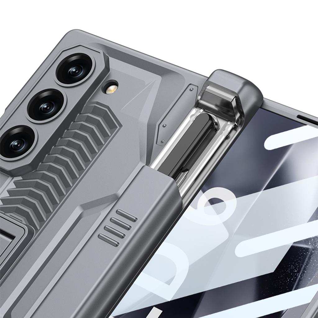 Hard Armor Hinge Protection Phone Cover for Samsung Galaxy Z Fold 6 Case with Pen Slot Bracket Screen Protector
