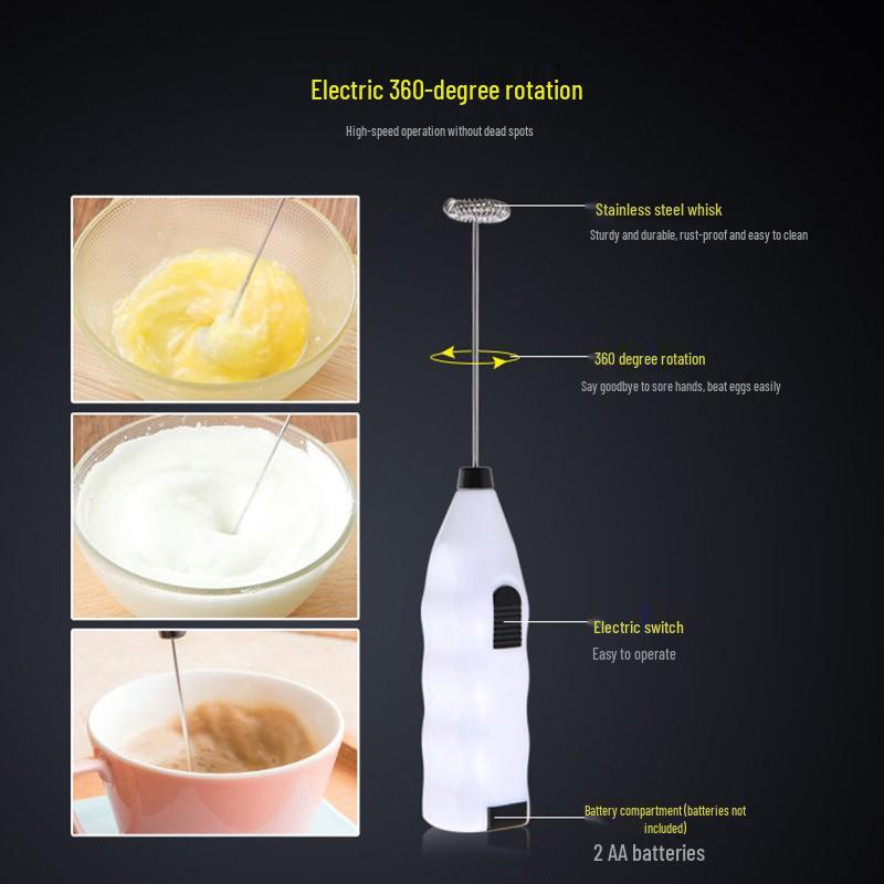 Electric Handheld Mixer: Egg Beater, Milk Frother, Coffee Foamer, Stirring Rod