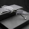 Men Anti Blue Light Computer Glasses Frameless Square Diamond Cut Edge Fashion Women Glasses Very Suitable for Hiking