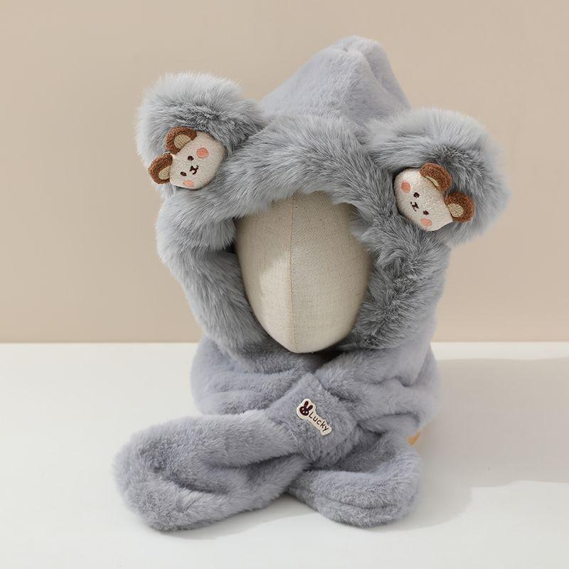 Детские милые шапки, супер очаровательные цельные шапки-манишки с защитой ушей для мальчиков и девочек на осень и зиму