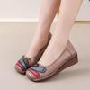 Women's Genuine Leather Non-Slip Ethnic Style Slip-On Shoes - Breathable Soft Sole
