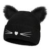 Wool Cat Ears Beanies Solid Color Cold Hat Sweet Knitted Pullover Hat  Winter