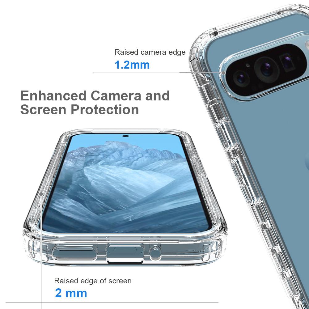 Чехол для Google Pixel 9/9 Pro из ТПУ+ПК, полноразмерная защита, противоударный чехол для телефона с защитой экрана из ПЭТ