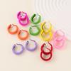 Vibrant C-Shaped Candy Color Hoop Earrings: Trendy, Cute, and Fashionable for Women