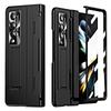 Hinge Stand Cases For Samsung Galaxy Z Fold 4 Fold 3 5g Case Plating Holder Protection Pc Cover Capa With Front Screen Glass