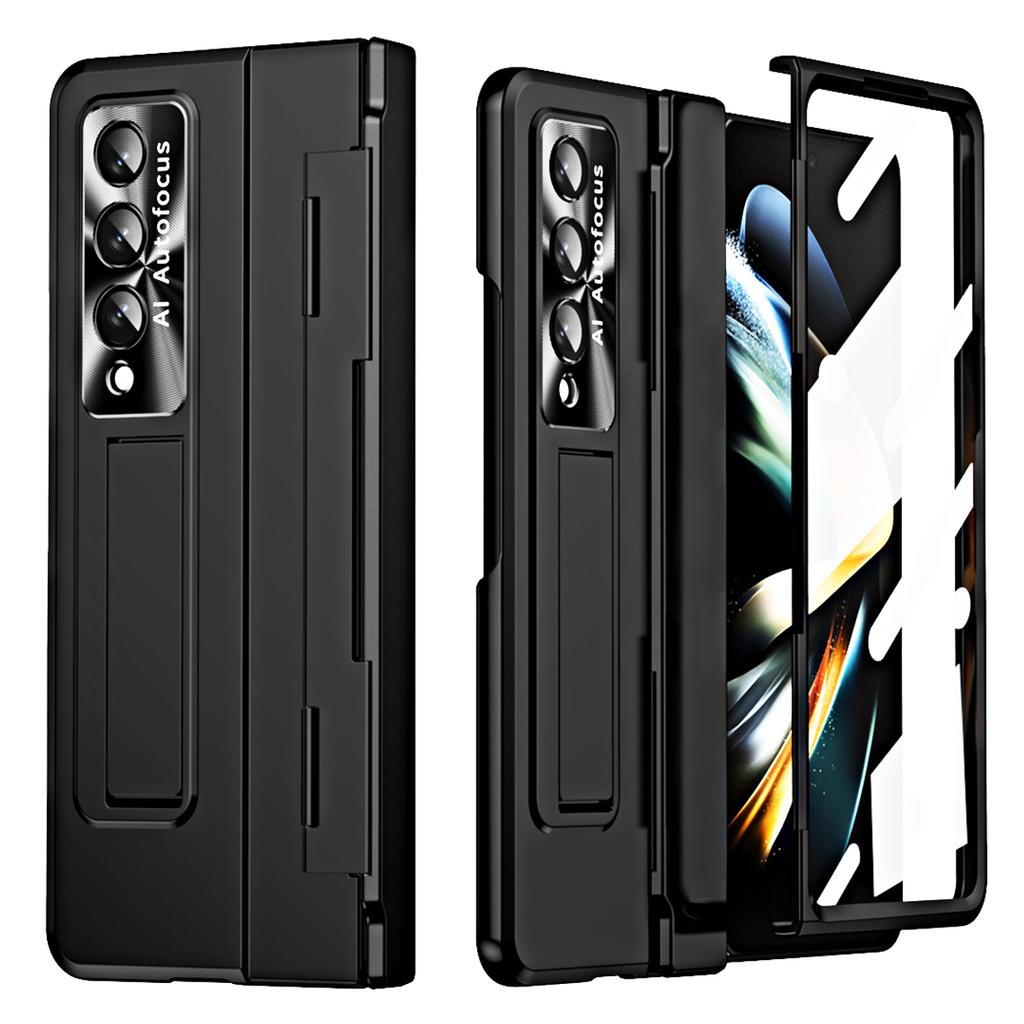 Чехлы с подставкой на петлях для Samsung Galaxy Z Fold 4 Fold 3 5g, чехол с покрытием держателя, защитный чехол для ПК, чехол со стеклом переднего экрана