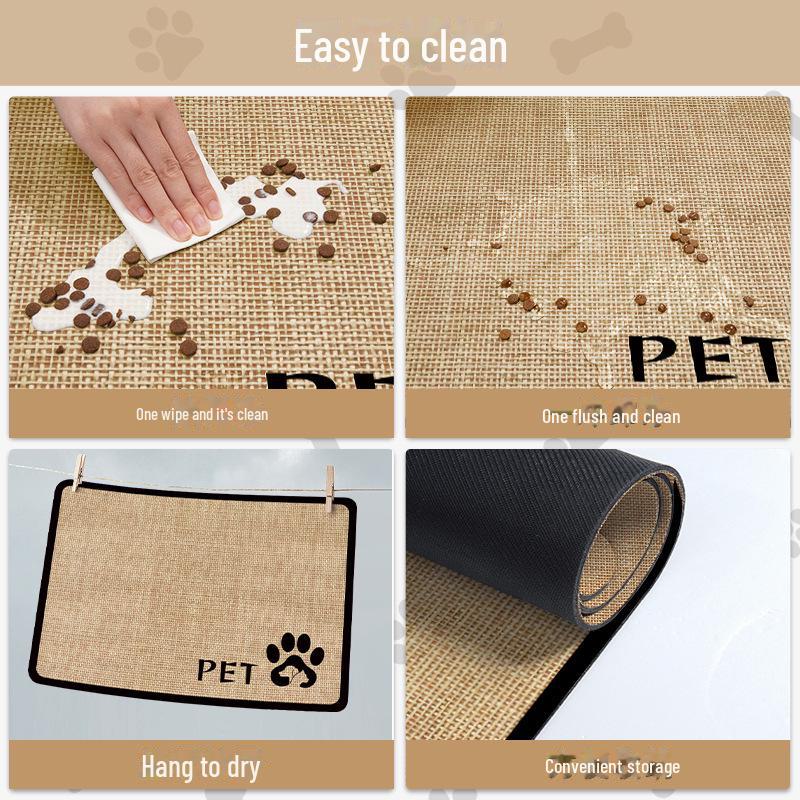 Non-Slip Pet Feeding Mat: Absorbent Diatomaceous Earth Placemat for Cats & Dogs, Waterproof Splash Pad.