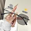 Fashion Large Frame Photochromic Reading Glasses Women Anti-Uv Sunglasses Blue Light Blocking Prescription Lenses Diopter+2.25