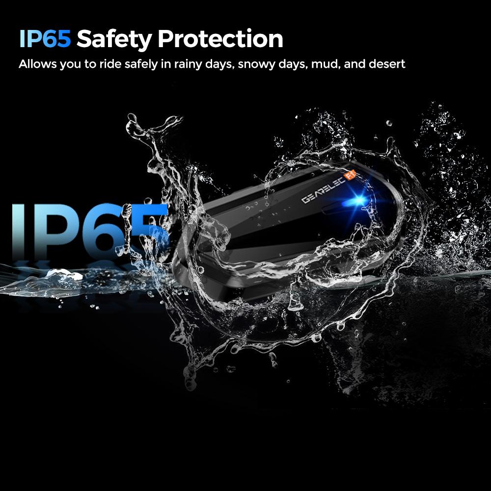 Мотоциклетный Bluetooth-интерком для мотошлема, гарнитура GEARELEC F1 FM-радио, двойное подключение к телефону, автоответчик, черный