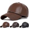 Unisex Vintage Leather Baseball Caps Outdoor Adjustable Spring and Autumn Casual Sunscreen Hat