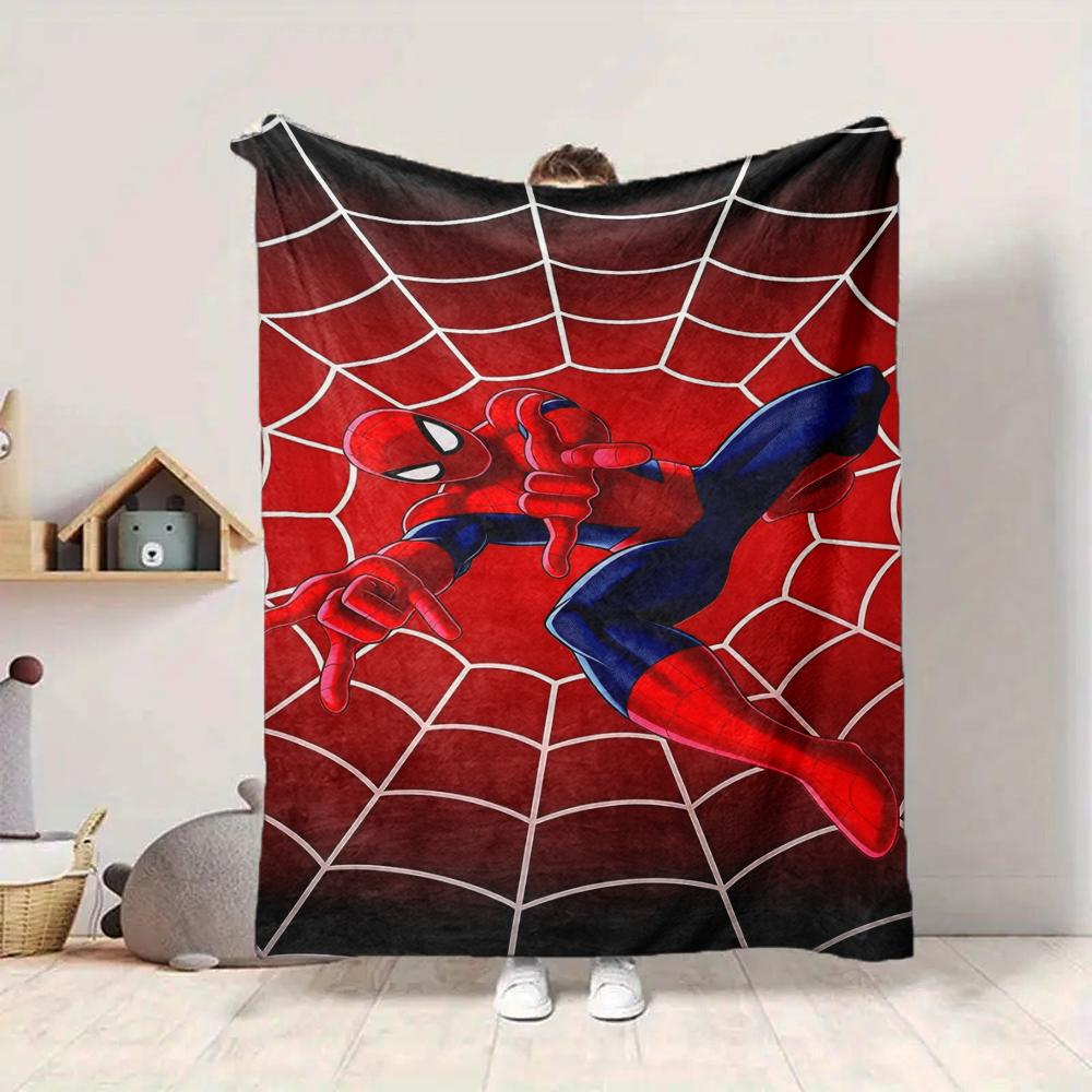 1Pc Spiderman Web Adventure Blanket Soft And Comfortable Casual Warm Camping Travel Christmas Halloween Xmas Gift M928221