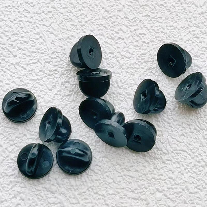 20 шт., черная прозрачная резиновая брошь, булавка, держатель для бейджа, аксессуары для броши