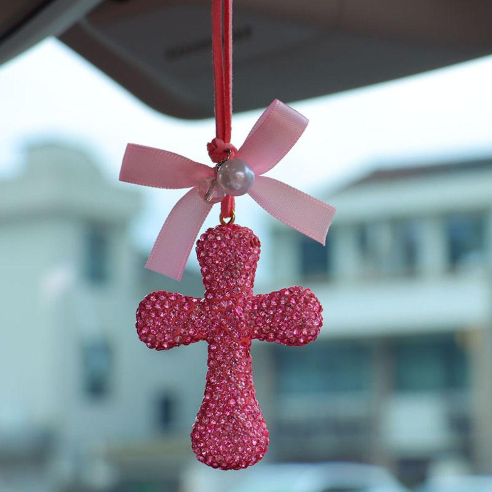 Sparkling Cross Car Decoration Shiny Rhinestone Crystal Rhinestone Cross For Men Women
