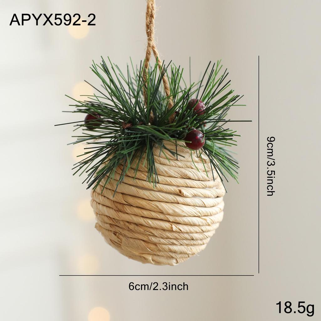 Large Wooden Pine Cone & Acorn Christmas Tree Ornament Set