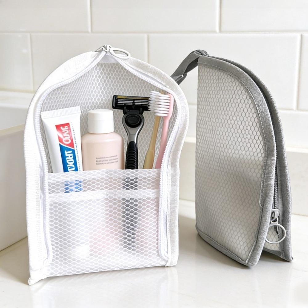 1/1PC EVA Mesh Cosmetic Bag Female Portable Travel Toiletry Bag Toothbrush Makeup Organizer Standing Storage Pouch Wash Pack