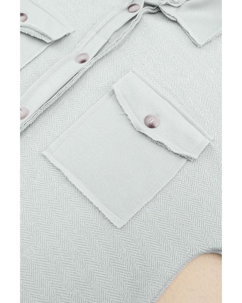 Azura Exchange Свободная серая куртка с карманами-клапанами