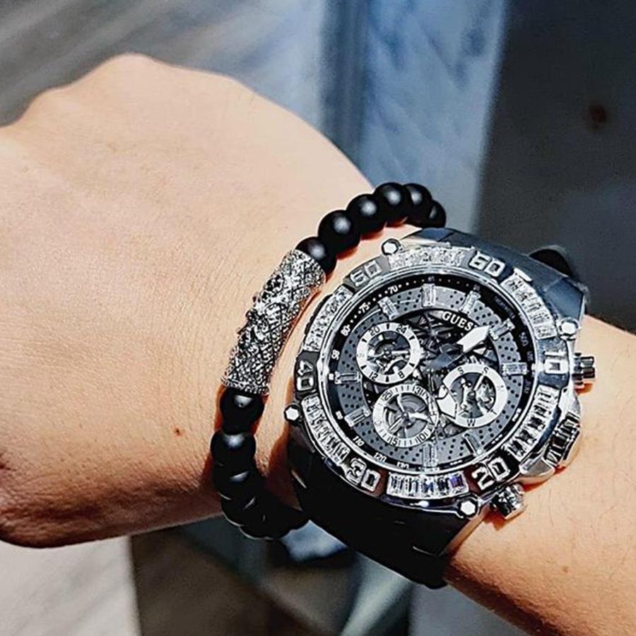 Guess Часы Мужские Guess Многофункциональные Кварцевые Часы - Золотой Браслет из Нержавеющей Стали, Модные Часы для Мужчин Отлично Подходят для Ежедневной Носки и в Подарок