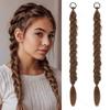 2Pcs Synthetic Long Twist Braid Ponytail Extensions Rubber Band Fake For Women Girls Daily Wear Hair Accessories