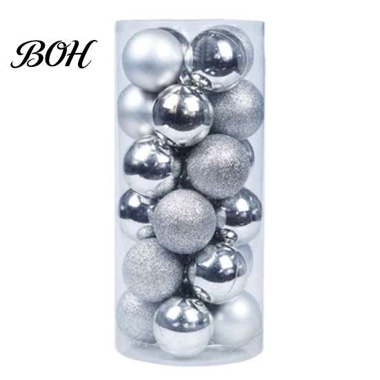 Festive Seasonal Home Decorations 24 Pcs Small Christmas Ball Ornaments, Mini Shatterproof Plastic Bulk Holiday Tree Ornaments Xmas Hanging Decoration