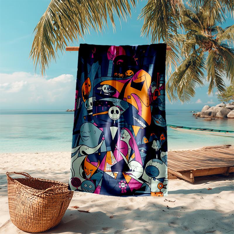 1pc Halloween Nightmare Mashup Microfiber Beach Towels Quick Dry Towel Sand Beach Towels Pool for Travel Swim Pool. S7290118