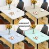 1pcs Solid Color Rectangular Fully Wrapped Table Cloth Sheepskin Waterproof Oil Resistant Desktop Protective Cloth Elastic Band Fitting Table Mat