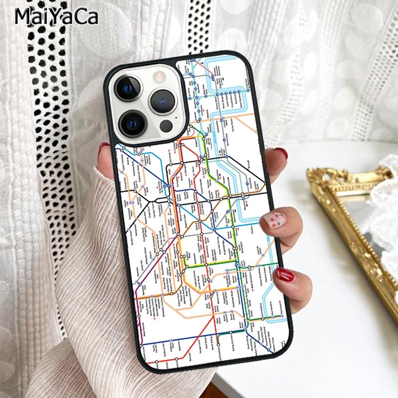 Чехол для телефона London Underground Tube Map Для iPhone 17 Air 16 16e 15 plus 11 12 13 14 pro max корпус coque