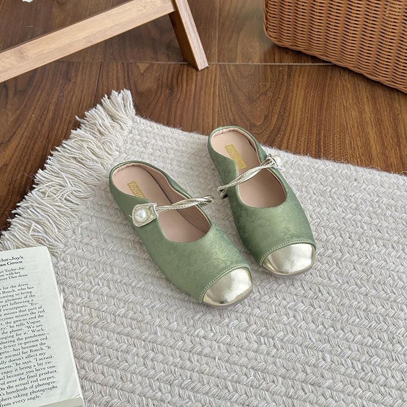 Туфли-лодочки Xiaoxiang с квадратным носком на плоской подошве женские туфли весенние с мелким вырезом на мягкой подошве Мэри Джейн вечерние туфли