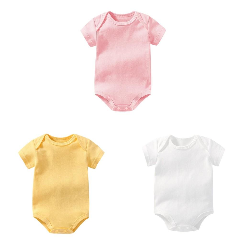 Однотонный детский короткий комбинезон из мягкой хлопковой ткани для игр малышей