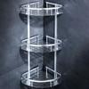 Wall Mount Corner Shelf 3 Layers Triangle Punch Free Hollow Drain Bathroom Shower Shampoo Storage Rack Holder Organizer Bathroom Supplies