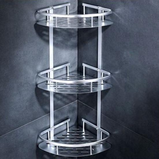 Wall Mount Corner Shelf 3 Layers Triangle Punch Free Hollow Drain Bathroom Shower Shampoo Storage Rack Holder Organizer Bathroom Supplies