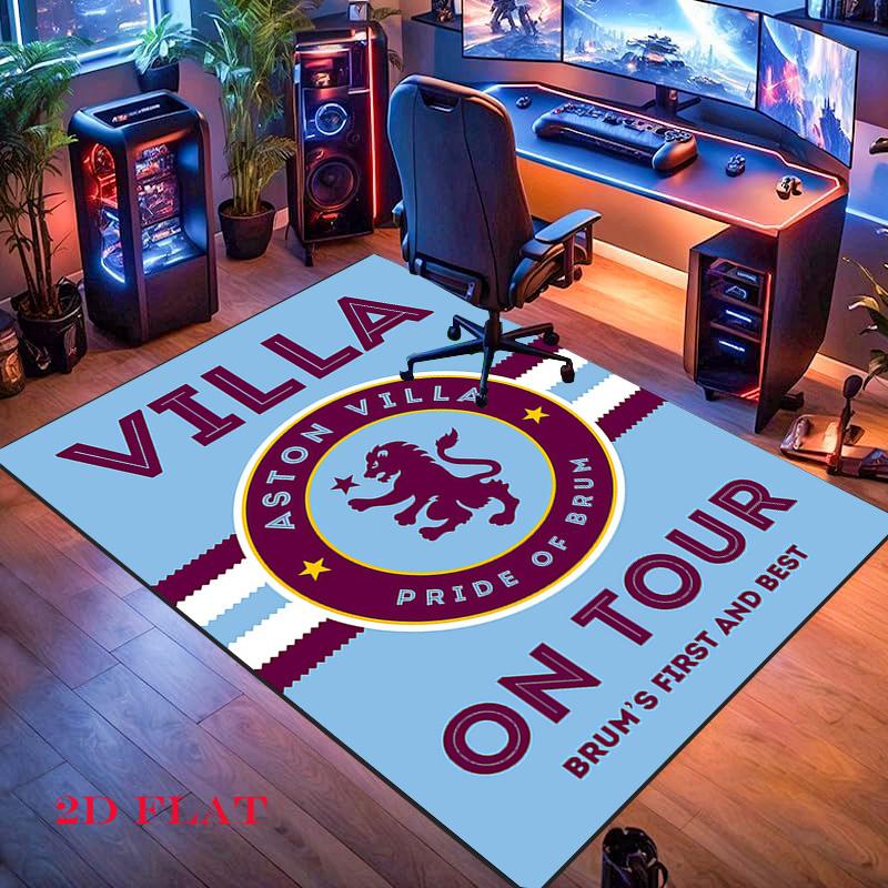 Ковер с логотипом Aston Villa для гостиной, спальни, дома, украшение дивана, нескользящий коврик для детских игр