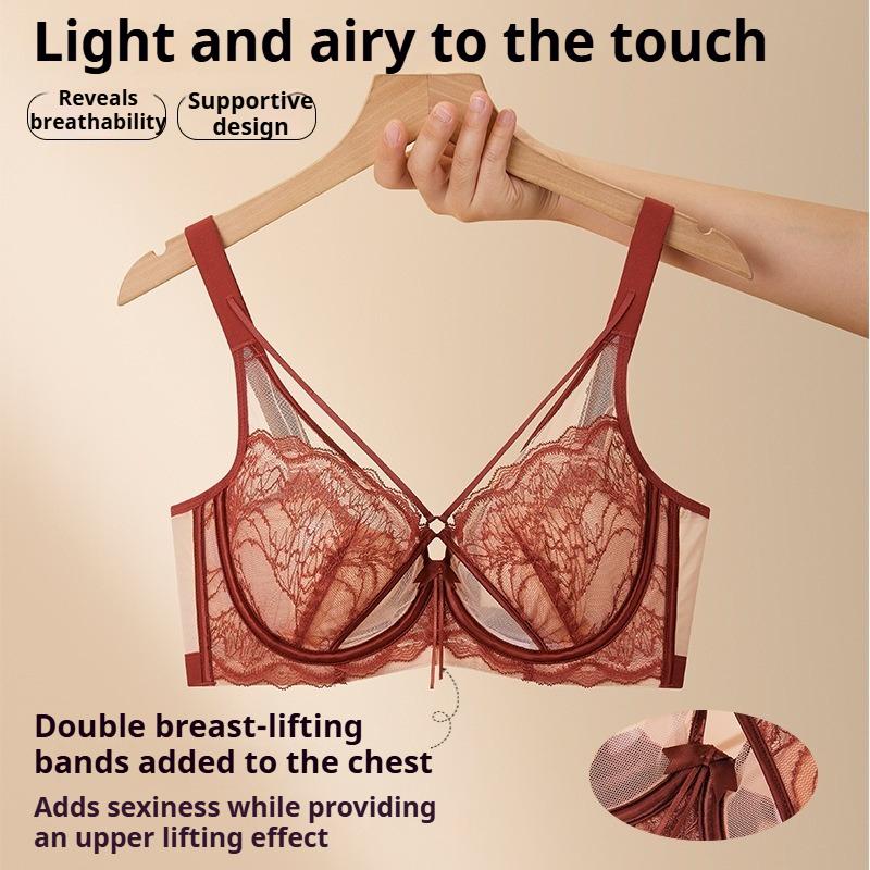 Кружевной бюстгальтер с чашками в виде кроличьих ушек, тонкий, приподнимающий и поддерживающий, хрустальный бюстгальтер, который визуально уменьшает большую грудь